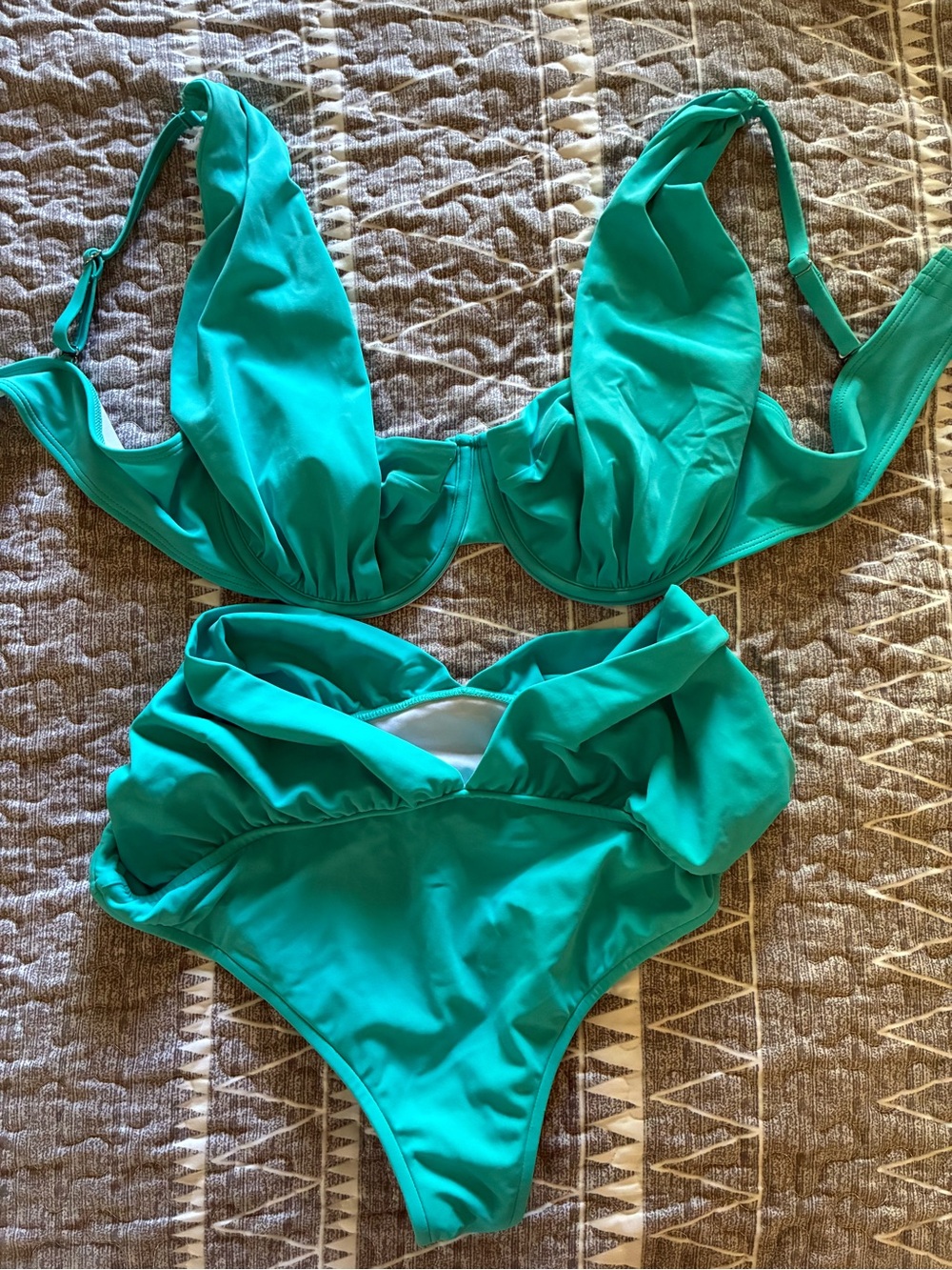 VENUS Teal Bikini Set with Twist Waistband